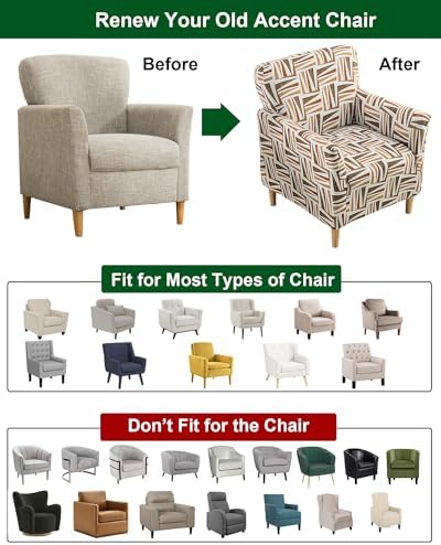 CRFATOP Accent Chair Cover, Stretch Armchair Slipcover for Living Room,A28