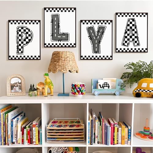 SkyCozy Boys Room Wall Art Decor - Cars Room Decor for Toddler Nursery