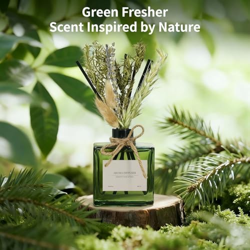 Reed Diffuser, 6.09 oz French Juniper Lavender Scent Diffuser with Sticks & Dried Flowers, 120 Days Long Lasting diffusers for Home, Elegant Fragrance for Bathroom Bedroom Decor Air Fresh