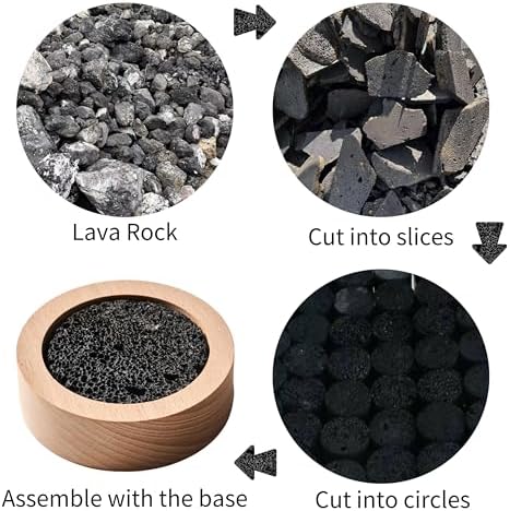 Small Passive Lava Rock Diffuser for Essential Oils Great for Decorating at Desk, Office or Car