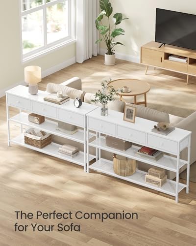 SONGMICS Console Table with 3 Fabric Drawers, Narrow Entryway Furniture