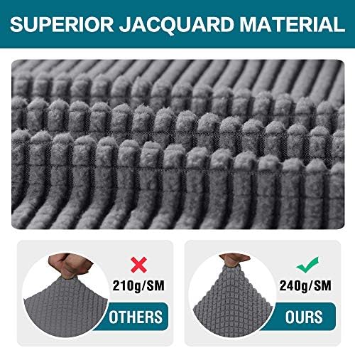 Turquoize Stretch Armrest Covers for Chairs and Sofas Couch Arm Covers for Sofa Spandex Jacquard Armrest Cover Anti-Slip Furniture Protector Washable Armchair Slipcovers for Recliner Set of 2, Gray