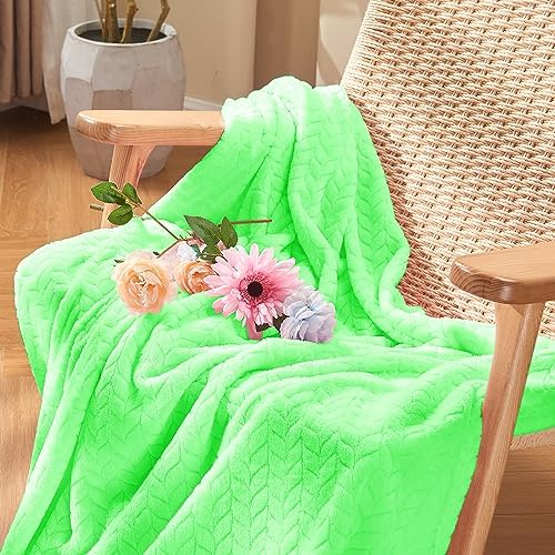 inhand Mint Green Fleece Throw Blanket for Couch, Super Soft Flannel Blanket, Lightweight Fuzzy Blankets Sofa Bed Office, Washable Cozy Plush Fleece Blankets&Throw for All Season(50x60 Inches)