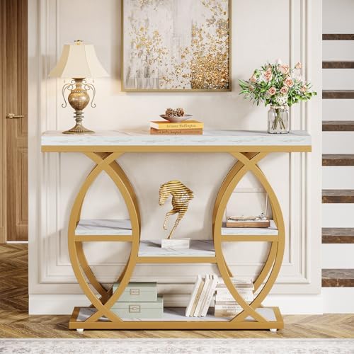 Tribesigns 39.4" Console Table, Sofa Table, Accent Tables, White Gold