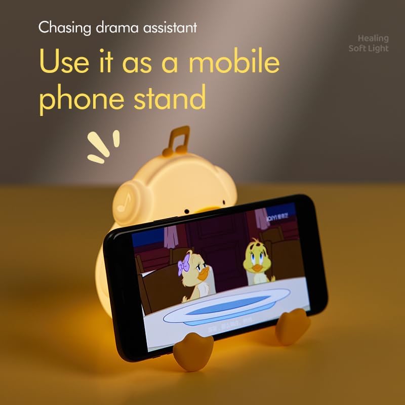 ATSUI Night Light for Kids, Squishy Duck Design, 3 Level Dimmable, Silicone Construction