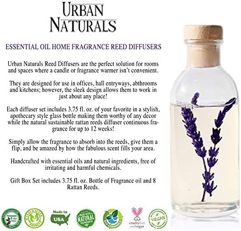 Urban Naturals Reed Diffuser Set, Lavender Fields - Bathroom Shelf Décor
