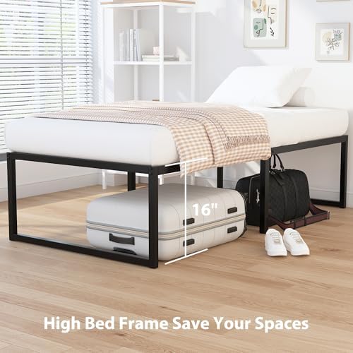 EMODA 16 Inch Narrow Twin Bed Frame 30x75, Heavy Duty Metal Platform