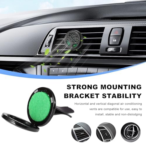 KVAEY 2PCS 30mm Car Diffuser Vent Clips, Tree of Life Aromatherapy Essential Oil Diffuser Locket with 12 Felt Pads, Stainless Steel Car Diffuser Locket Air Freshener (Style 4)