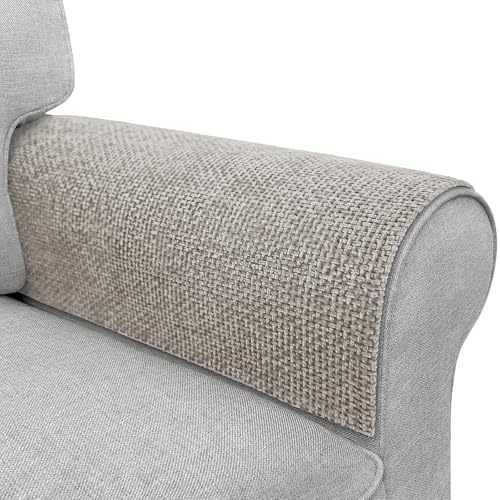 Couch Arm Covers, Sofa Arm Covers, Waterproof Armrest Cover for Sofa, Armchair, Loveseat, Non-Slip Recliner Arm Cover, Headrest Cover, Arm Chair Covers Set of 2 (Latte, 24"×20")