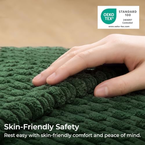 Kevin Textile Soft Corduroy 20x20 Inch Pillow Covers 2 Pack, Dark Green
