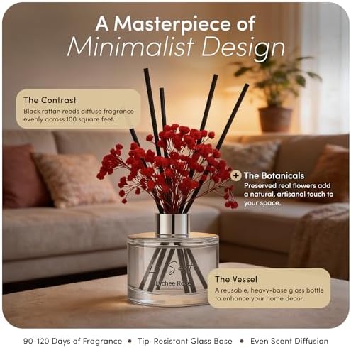 Reed Diffuser Set, Lychee Rose, 6.7fl oz / 200 ml