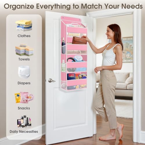 2 Pcs Over The Door Organizer Large Capacity Hanging Storage Room Organizer