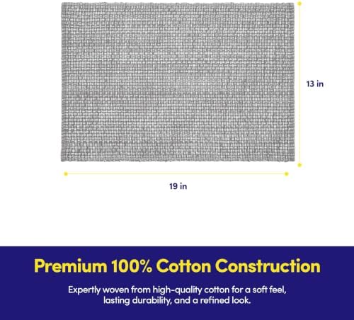 Sweet Home Collection 100% Cotton Placemats for Dining Room Rectangle Two Tone Woven Fabric 13" x 19" Soft Durable Table Mat Set, Set of 4, Gray
