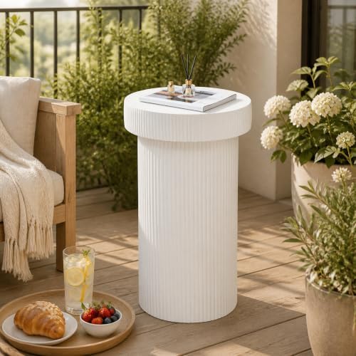 Outdoor Side Table, 24" Round Accent Table