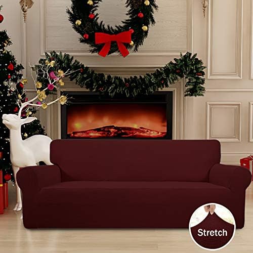 Easy-Going Stretch Oversized Sofa Couch Slipcover Washable Wine