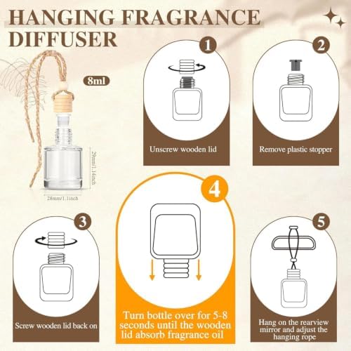 AROIC 12 Pack Car Air Freshener, Car Essential Oil Air Freshener Diffuser