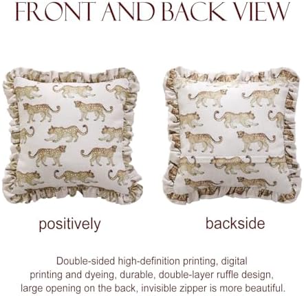 patdrea Designer Vintage Leopard Print Pillow Cover,18"x18",Set of 2