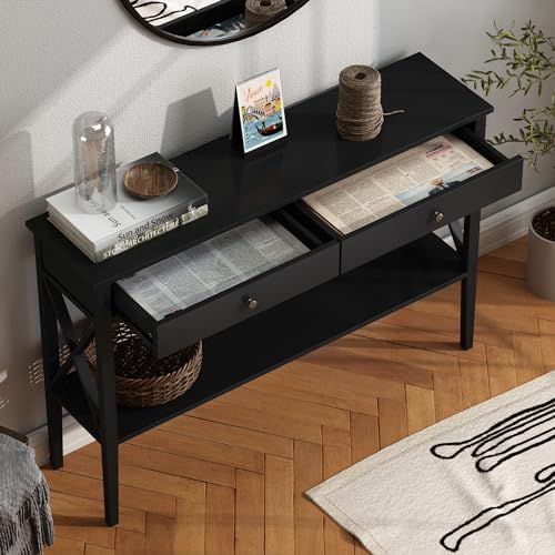 ChooChoo 47" Entryway Table with Drawers and Storage Shelf