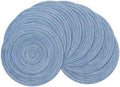 SHACOS Round Braided Placemats Set of 8 Circle Place Mats Cotton Polyester Kitchen Table Mats for Dining Table Wedding Party Decor (Blue Gray, 8)