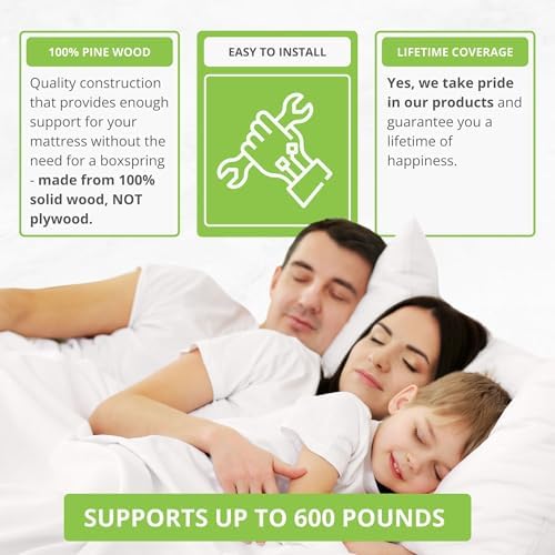 Replacement Bed Slats for Twin, Full, Queen & King Beds; Solid Wood Support