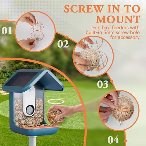 Suet Ball Holder Accessories for BirdBuddy Feeders in Metal