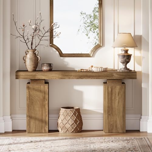 Tribesigns 63-Inch Long Console Table, Farmhouse Entryway Table Behind Couch, Wooden Foyer Stand Entry Station, Modern Hallway Accent Furniture for Living Room Decor, Entrance