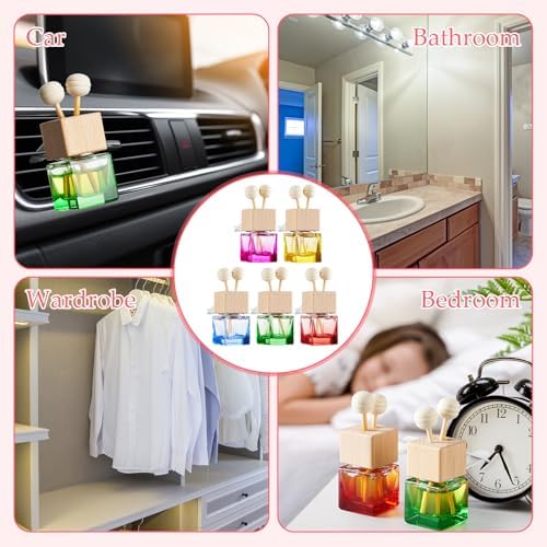 Zubebe 30 Pcs Car Diffuser Vent Clip Empty Diffuser Bottle, Colorful