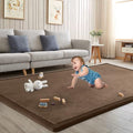 Baby Play Mat for Floor Nursery Rug Muscle Mat Area Rug Playroom Rug 59"x59" Playpen Mat Elastic Foam 1.3" Thick Crawling Mat for Babies,Toddlers, Infants, Kids,Chestnut