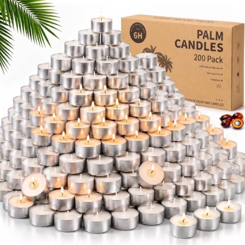 Tea Lights Candles 200 Pack, 6-7 Hour Long Burning Tealight Candles Bulk