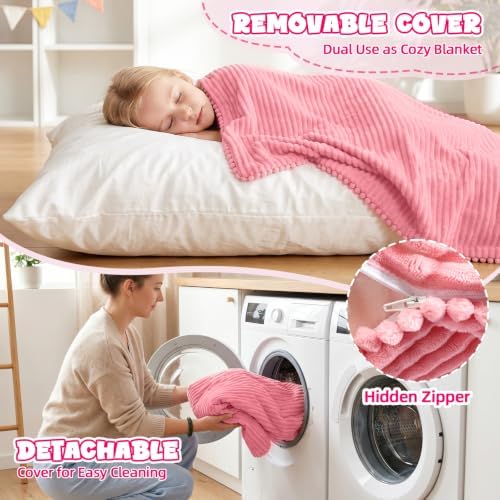3 in 1 Kids Bean Bag Chair, Comfy Floor Sofa Chairs with Removed Cover