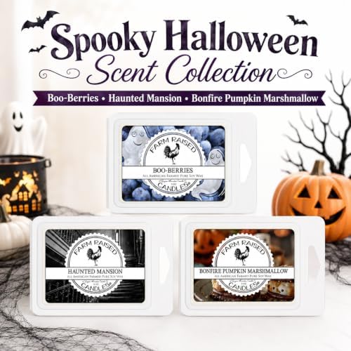 Halloween Spooky 3 Pack Soy Wax Melts - Farm Raised Candles - USA Made - 9 oz
