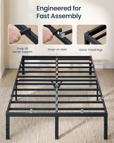 SONGMICS HOME Full Metal Bed Frame, Under-Bed Storage, Load 1,100 lb