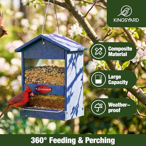 Kingsyard Wild Bird Feeder for Outdoors, Hanging Bird Feeders