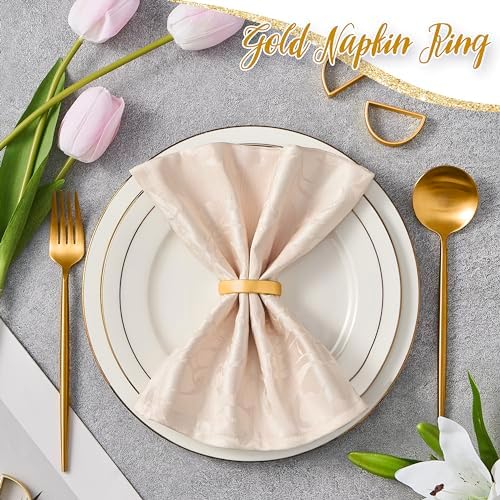 APTWOW Gold Napkin Rings Set of 200, Thanksgiving Christmas Table Decor