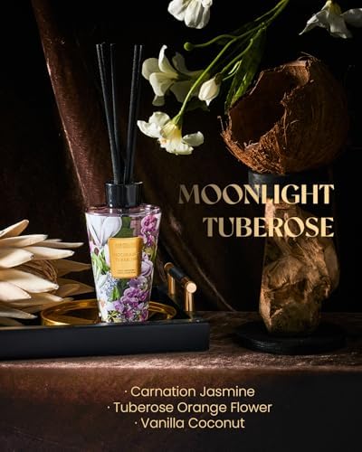 M&SENSE Reed Diffuser, Moonlight Tuberose, 8.79 oz Natural Essential Oil