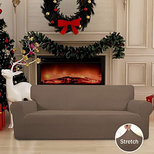 Easy-Going Stretch Couch Covers for Sofa Washable Large Brown
