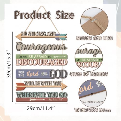 HLNIUC Christian Bible Verse Wood Decor, Religious Scripture Wooden Hanger,Vintage Arrow Encourage Hanging Signs,Courage Scripture Wood Wall Decor,Do Not Be Afraid Wall Sign For Living Room Bedroom