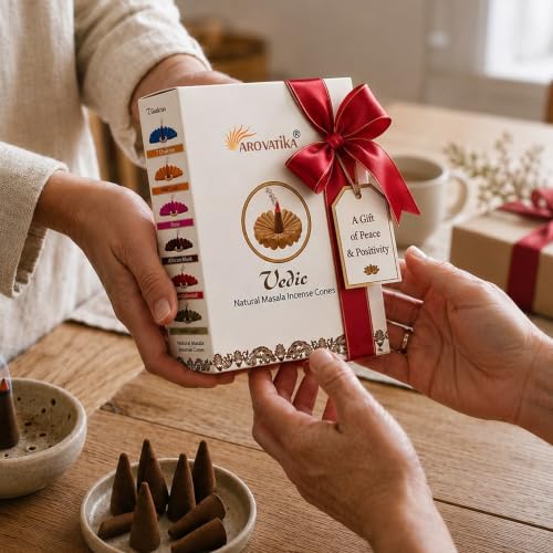ARO VATIKA Vedic Natural Incense Cones Variety Pack of 120, 12 Flavored Premium Non-Toxic Dhoop Cones for Meditation, Yoga, Spiritual Healing, Relaxation & Home Fragrance, Burn Time 25 Mins
