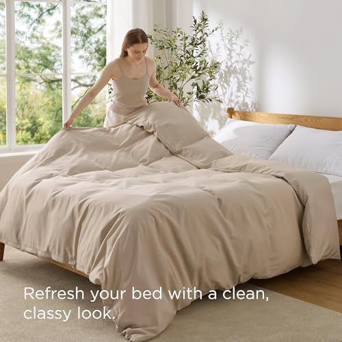 Bedsure Duvet Cover King Size, 1Pc Soft Double Brushed Bedding, Light Brown