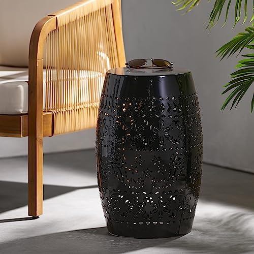 Christopher Knight Home Ruby Outdoor 12" Iron Side Table, Black