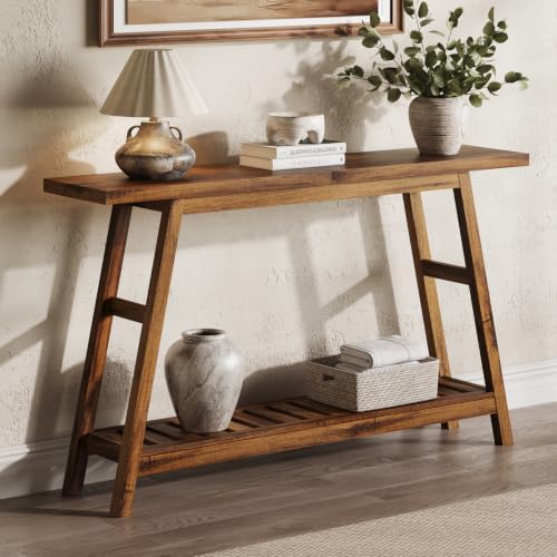 ChooChoo 53.9 Inch Long Console Tables for Entryway, Hallway Table, 2-Tier
