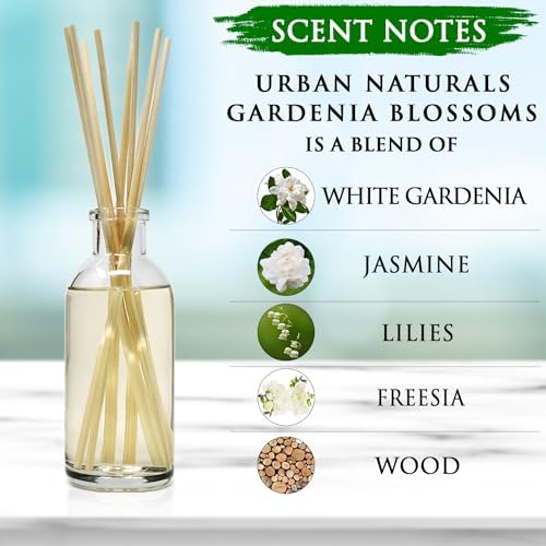 Urban Naturals Reed Diffuser Set, Gardenia Blossoms - Bathroom Shelf Décor