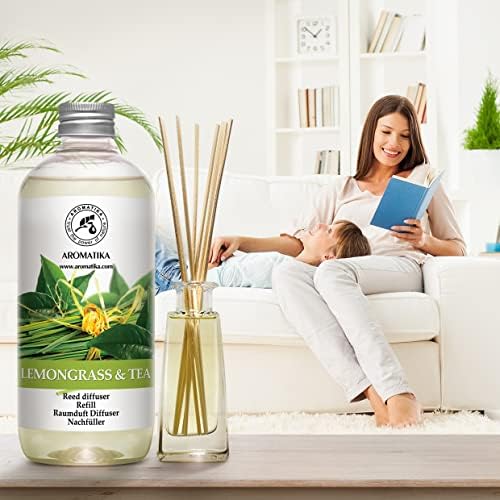 Reed Diffuser Refill Lemongrass - Tea 17.0 Fl Oz - Scented Diffuser - Room Diffuser Refill with Scent - Room Freshener - Home Fragrance - Scented Diffusers - Home Fragrance