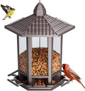 Birdream Hanging Bird Feeders for Outdoor, Fun Installation Pagoda Design Wild Birdfeeder, Attracting Wild Birds Sparrows Finch Cardinal Goldfinch Chickadee - Brown