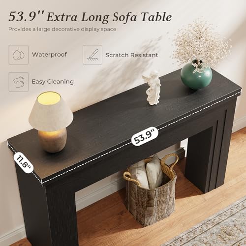 Huuger 54 Inch Entryway Table, Rectangular Console Table for Living Room