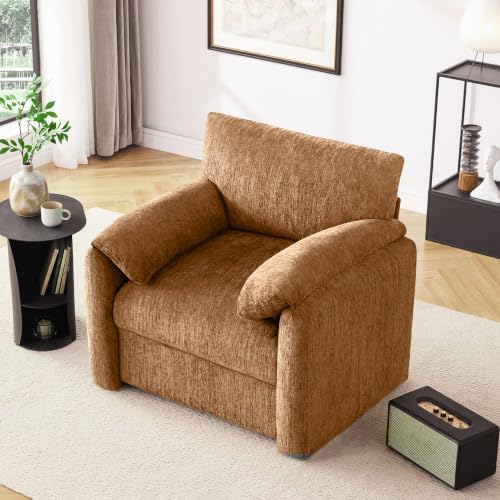 Howjoe Accent Chair for Living Room, Oversized Armchair, Rustic Broning