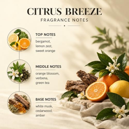 Airkeep Citrus Breeze Reed Diffuser Refill – 6.76 fl oz Premium Scented Oil for Home Aromatherapy – Long-Lasting Fragrance for Reed Diffusers – Perfect for Bathroom, Bedroom & Home Decor