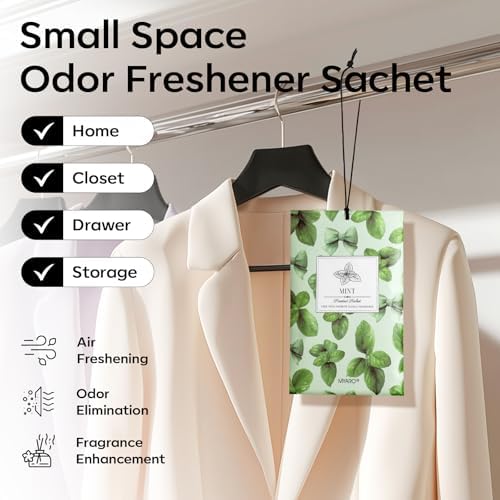 MYARO 20Pcs Peppermint Scented Sachets, Closet Deodorizer Car Air Freshener