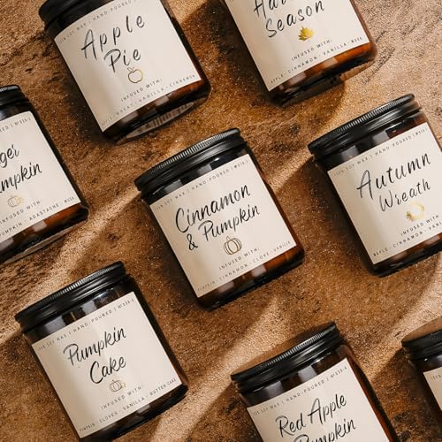 Cinnamon & Pumpkin Scented Candle – Fall Candles for Home Scented, Soy Candles for Home, 7 oz Cozy Pumpkin Candle for Women & Men, Autumn Décor & Holiday Gifts