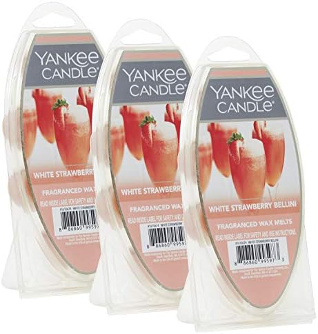 Yankee Candle Scented Wax Melts, White Strawberry Bellini, 18 Scent Cubes